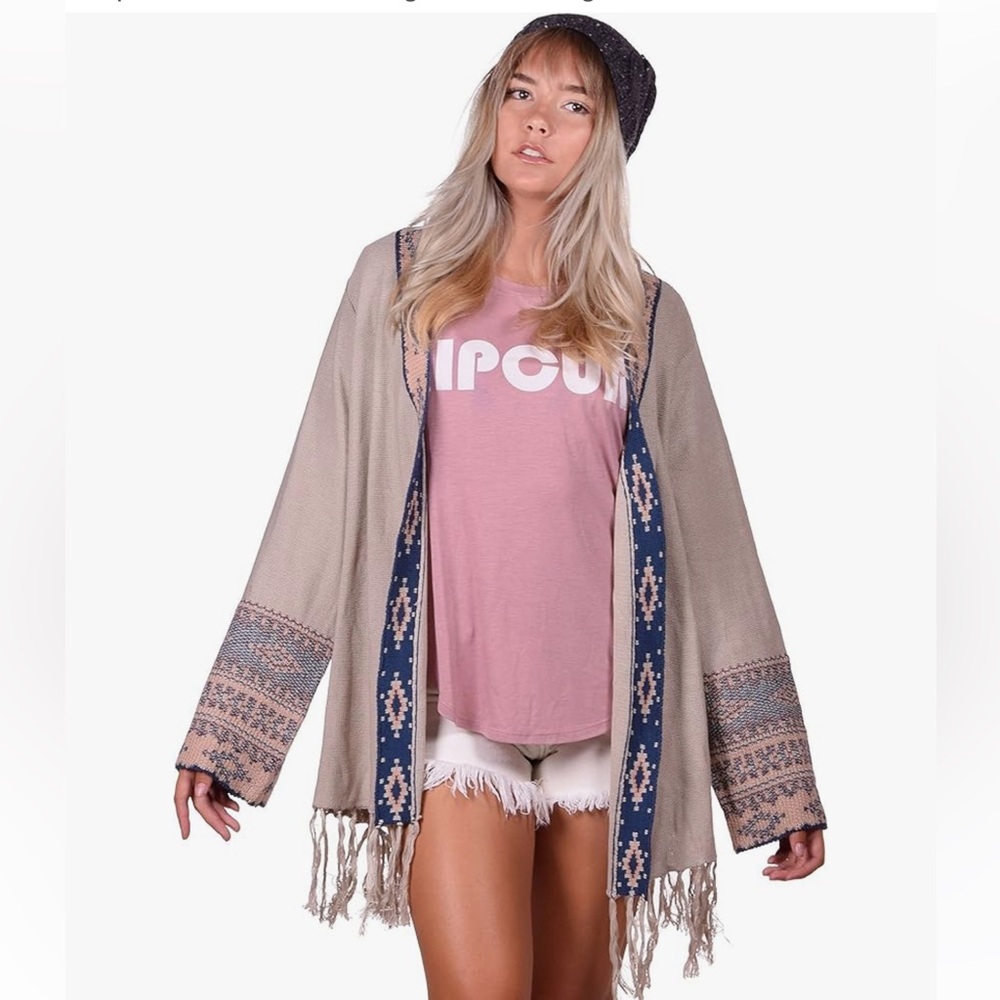 Rip Curl drift along printed cardigan